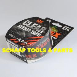 Reparatietape clear weerbestendig (UV, regen, hitte en kou) kristalhelder op rol 8,2 meter x 48 mm| 820-48